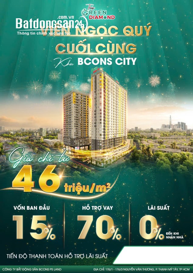 Bán căn hộ Tháp Green Emerald, Đường Thống Nhất, Phường Đông Hòa (TP Dĩ An cũ)